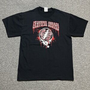 Jerzees Black‎ Grateful Undead Skull Graphic T-Shirt Men's Size M 100% Cotton